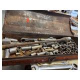 Metal Tool Box Full of Wrenches and Sockets
