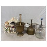 Brass Mortar & Pestle, Brass & Glass Mister & More