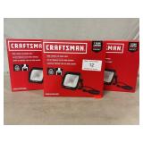 (3) Craftsman 1000 Lumens LED Worklights