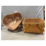 (2) Longaberger Baskets (Square Basket Has Broken