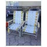 (2) Aluminum Outdoor Strap Chairs