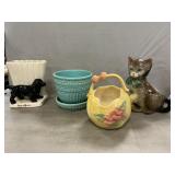 McCoy Beaded Planter, Royal Copley Cat, Hull