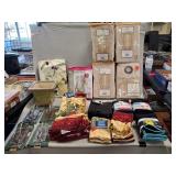 Box Lot Of Assorted Kitchen Towels, Curtain
