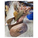 Vintage Copper Boiler Wash Tub & Assorted Dryed