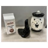 (2) Cookie Jars, Porcelain Seal