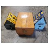 (1) Wooden Shoe Shine Box w/ Supplies & (2)