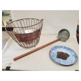 (1) Vintage Metal Egg Basket & More