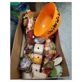 Box Lot Of Assorted Fall Seasonal Decorations &