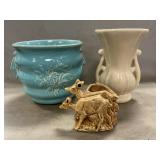 McCoy Jardiniere, Urn Vase & Doe & Fawn Planter