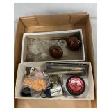Lot With Door Knobs, Stoppers, Keychains, Pen Set