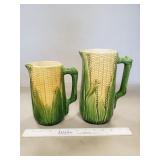(2) Vintage McCoy Pottery Pitchers (7.5" & 9"