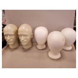 (5) Styrofoam Mannequin Heads