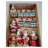 (5) Vintage German Hand-Blown Mercury Glass Santa