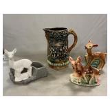 Frie Onnaing Majolica Pitcher, Shawnee &