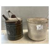 Stoneware Crock, Fuel Can