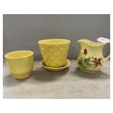 Roseville Pitcher, Shawnee Planter + 1 Planter