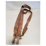 Civil War Era Leather & Brass Double Shot Pouch