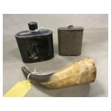 Vintage Powder Tins, Powder Horn