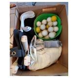 Box Lot Of Assorted Ping Ball Supplies