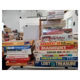 (20) Assorted Board Games, Wine Rack, (2) Signs &
