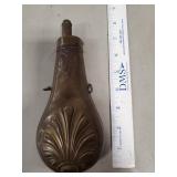 (1) Antique Brass Rifle Black Powder Flask