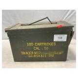 Metal Ammo Can With Empty Brass Shells