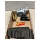 Ammo Belt, (10) M-1 Clips, (9) 9mm Luger Rounds,