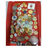Tray Of Assorted Vintage Pins & More