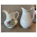 Porcelain, Ironstone Pitchers