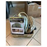 Box Lot With Rope Lights, Plastic & Wooden Plant