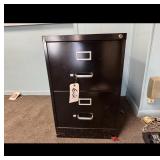 Black 2 Drawer Metal Locking Filing Cabinet
