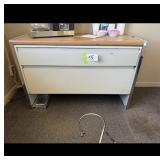 Modern Two Drawer Storage Credenza Light Grey