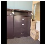 Dark Brown 4 Drawer Lateral File Cabinet Pair