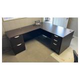 Dark Brown 6ft Office Desk As Is