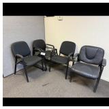 Set 4 Used Black Office Chairs As Is