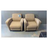 Pair Cloth Office Chairs As Is