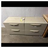Beige Lateral File Cabinet 2 Drawer Pair Used