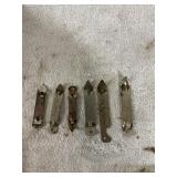 Six Branded Metal Bottle Openers