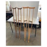 Two Pairs of Wooden Crutches
