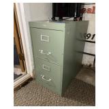 Green Metal 2-Drawer Filing Cabinet