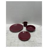 Fiesta Ware Claret Color Dish Set