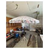 Floral Patio Umbrella with Stand