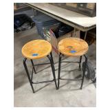 Wood Top Stools With Metal Legs