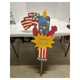 Painted Wooden 4th of July Yard Decoration