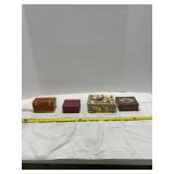 Four Jewelry and Keepsake Boxes
