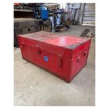 Red Metal Trunk with Locking Hardware