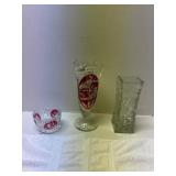 Crystal and Glass Vases and Bowl