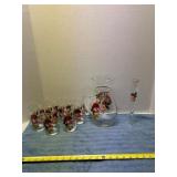 Rose Patterned Glassware Set