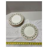 Wedgwood Plates with Green and Gold Design