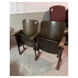 Antique Wood and Cast Iron Theatre Seats